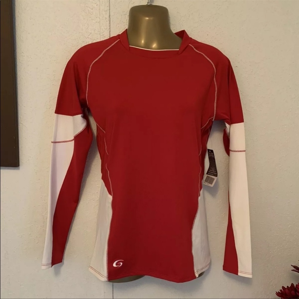 NWT red/white long sleeves sport tee